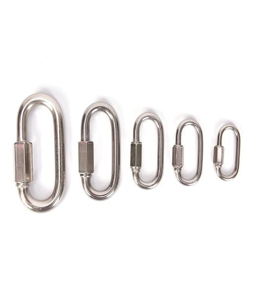 

new stainless steel screw lock climbing carabiner quick links safety snap hook8991960