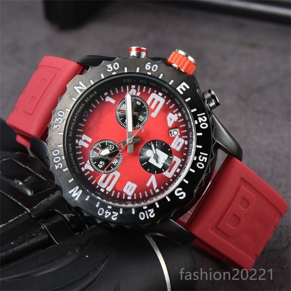 

movement watch for woman mens luxurys watches endurance pro avenger quartz chronograph black red yellow 44mm watches multiple colors rubber, Slivery;brown