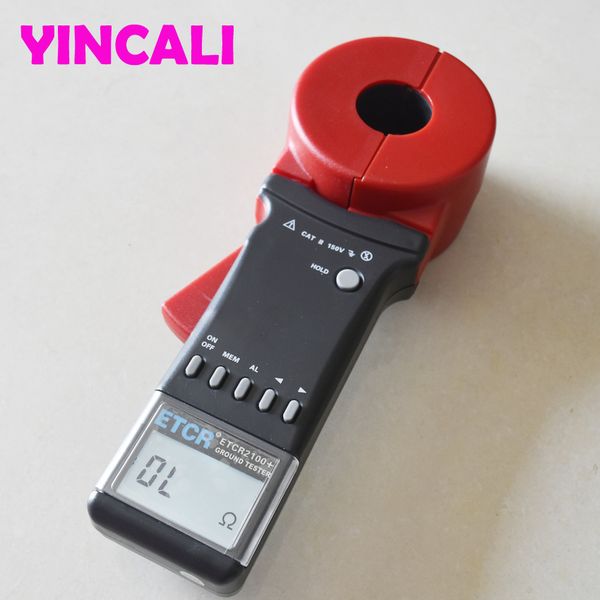 

fast shipping etcr2100+ digital clamp on ground earth resistance tester with alarm function ground measurement 0.01-1200ohm