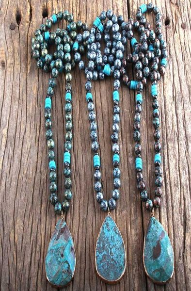 

pendant necklaces rh fashion boho jewelry 10mm ccb bead long knotted with semi precious women bohemia necklace gift dropship1922566538969, Silver