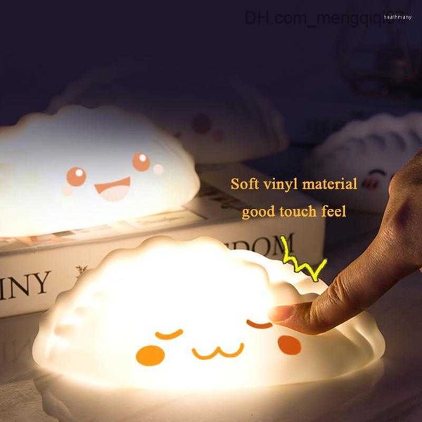 

lamps shades night lights cute dumpling lamp novelty light for kids portable silicone bedside children bedroom baby room lighting toy z23080