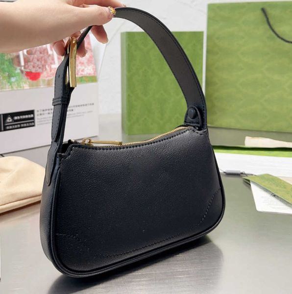

mini shoulder bag crescent handbag purse half moon hobo tote bags genuine leather classic letter adjustable strap zipper closure wallet