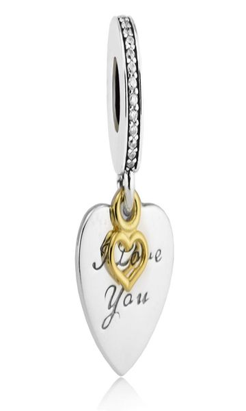 

pandulaso i love you forever pendant charm gold plated fits chain bracelet sterling silver jewelry making charms for woman diy beads6240145