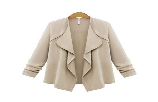

2018 autumn asymmetric ruffles jackets women overcoats cardigans coats female fashion solid basic jackets plus size 5xl53791161271785, Black;brown