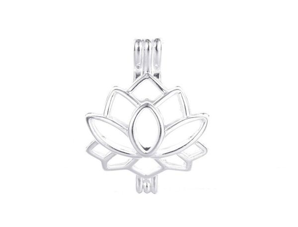 

10pcs pearl cage necklace pendant lockets essential oil diffuser lotus provides silverplated silver plus your own pearl makes it 6594506