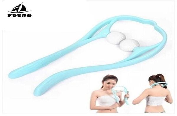 

massager for neck and shoulder dual trigger point roller selfmassage tool relieve hand pressure deep tissue massage kg960262f1059225, Black;blue