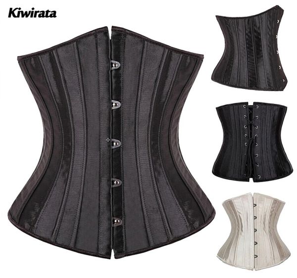 

wholex 26 spiral steel boned women waist trainer cincher shapewear underbust corsets and bustiers lingerie plus size7072787, Black;white