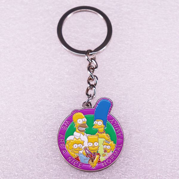 

anime funny family drip oil metal ball bell keychain key ring accesssory, Blue