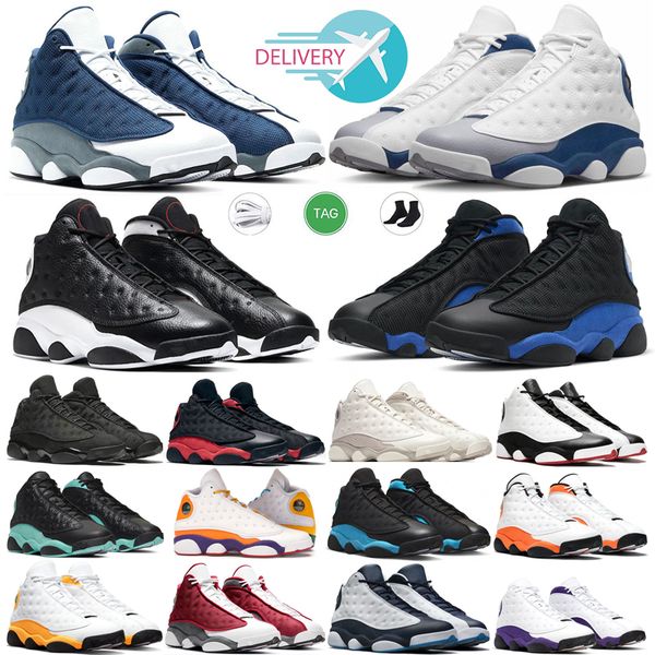 

jumpman 13s del sol men basketball shoes 13 brave blue hyper royal bred gym red flint chicago obsidian black cat court purple reverse atmosp