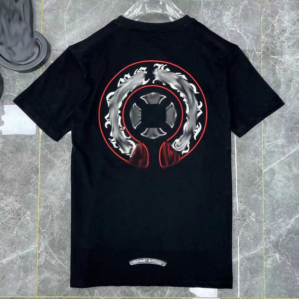 

fashion men's luxury t shirt brand ch t-shirts designers men women tees horseshoe sanskrit cross print classics cotton t-shirt casual, White;black