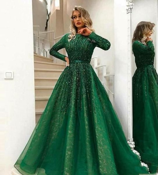

beaded tulle a line evening dresses with sequins 2019 dark green long prom dress lace up formal gowns1521820, Black;red