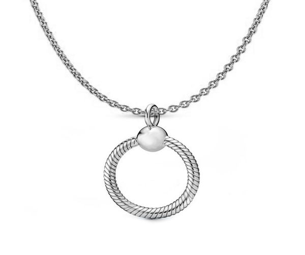 

alloy o heart pendant necklace 45cm+8cm moments beads charms fits diy jewelry european women girls christmas gifts n0131331701, Silver