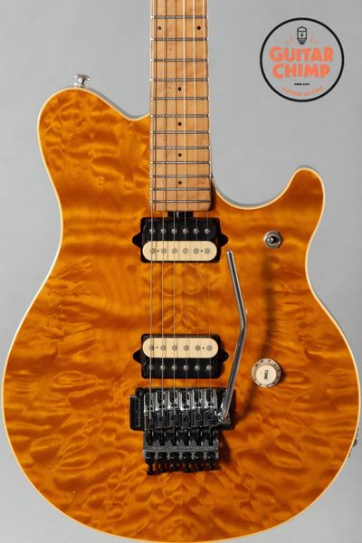 

ernie ball music man axis ex translucent gold quilt electric guitar258