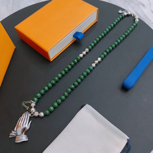 

20 luxury designer necklace luis pendant vuttonity necklace designer stainless steel plated artificial leather letters women's wedding, Silver