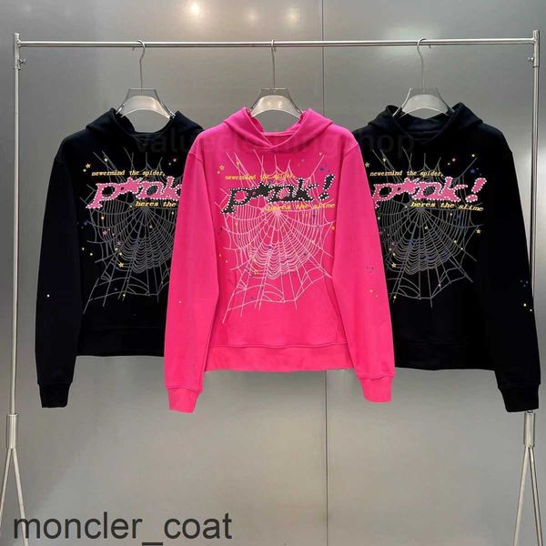

young thug pink sp5der 555555 men women hoodie foam print spider web graphic 555555 sweatshirts pullovers s-xlfdf5, Black