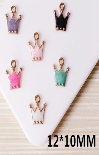 

60pcs enameled crown charm pendant 12x10mm jewelry findings01878199, Bronze;silver