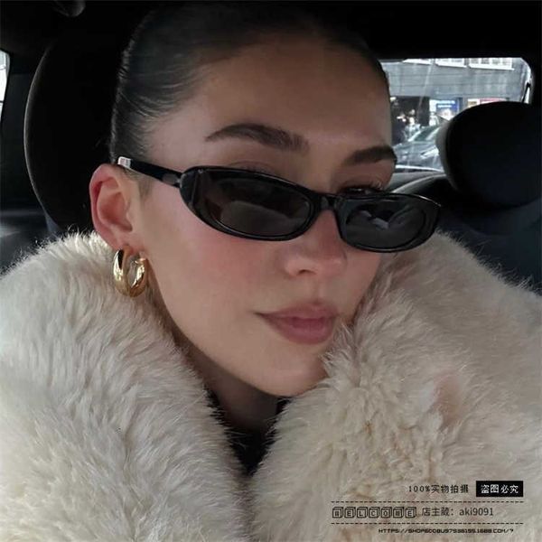 

designer sl sunglasses luxury brand metal y logo small frame black sunshade mirror frame glasses fashion men and women quality trend sunglas, White;black