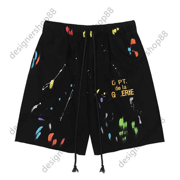

gd speckled graffiti shorts street fashion brand loose casual sports pants men's and women's cotton capris high street men and wom, White;black