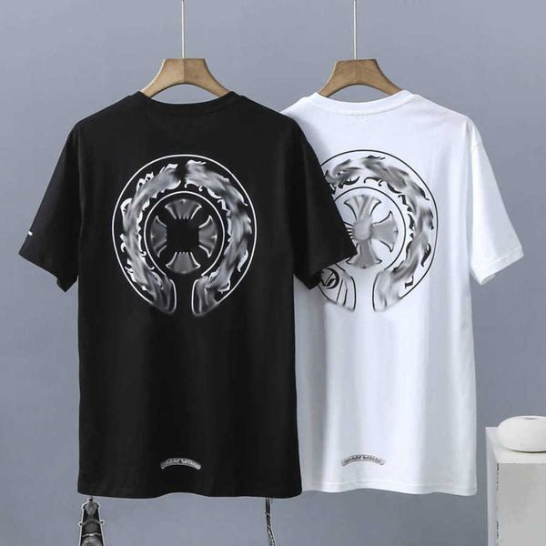 

fashion men's luxury t shirt brandch t-shirts designers men women tees horseshoe sanskrit cross print classics cotton t-shirt casual s, White;black