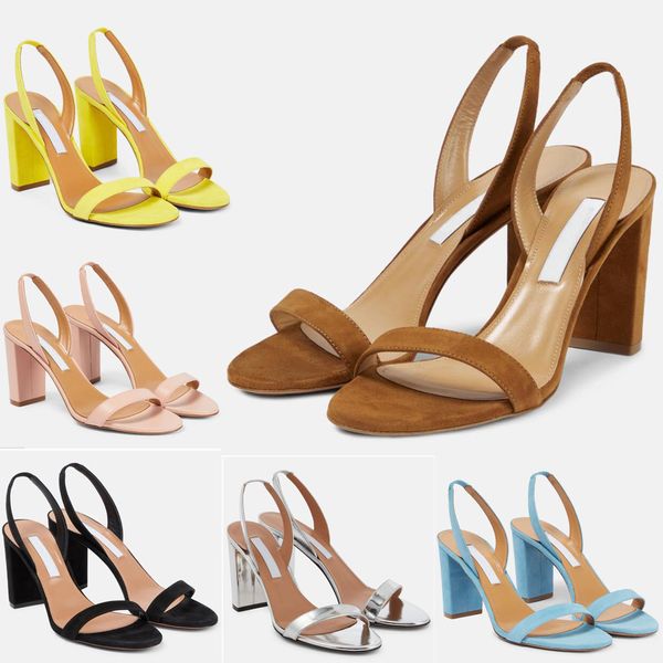 

italian women's sandals modern perfect so nude block block high heels suede round toe open toe summer elegant bridal evening dress part, Black