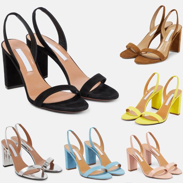 

modern women's sandals italian suede so nude block block high heels round toe open toe summer bride reflects elegant and charm eu35-42, Black