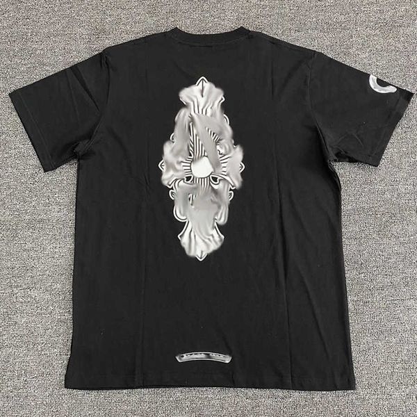 

luxury men's classics t shirt brandch t-shirts designers men women tees fashion horseshoe sanskrit cross print cotton t-shirt casual s, White;black