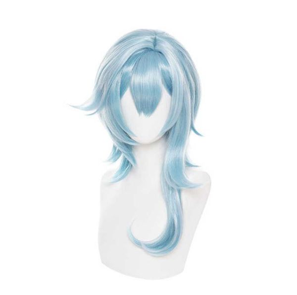 

eula cosplay wig anime genshin impact costume women heat resistant synthetic hair wigs4380143, Black