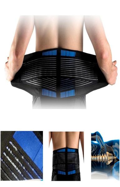 

2019 adjustable neoprene double pull lumbar support lower back belt brace pain relief band waist belt dropshiping3677424, Black;gray