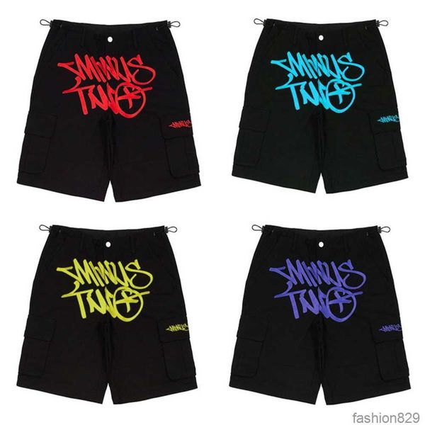

shorts minus two cargo shorts mens summer casual loose harajuku hip hop punk rock gothic basketball track shorts streetwear, Blue