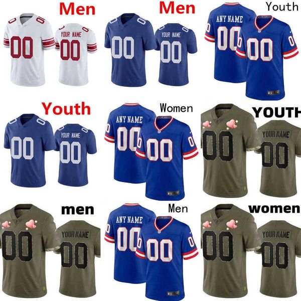

football jersey new york''giants''5 kayvon thibodeaux 56 lawrence taylor 26 saquon barkley 8 daniel jones 92 michael str, Black;red