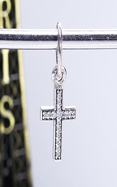 

real 925 sterling silver not plated cross pendant charm cubic zirconia european charms beads fit chain bracelet diy jewelry6905575, Black