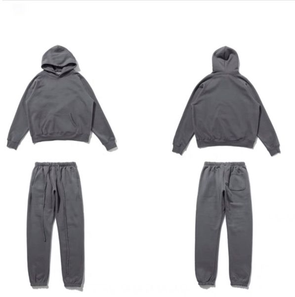 

fashion designer sportswear hoodie jacket autumn and winter couple sportswear warm hoodie trousers/jacket casual sweatshirt jogging shirt, Gray