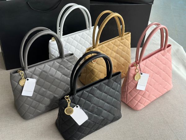 

10a super original quality 30cm women hangbag luxurys designers bag real leather caviar lambskin lady shopping bags fashion classics shoulde