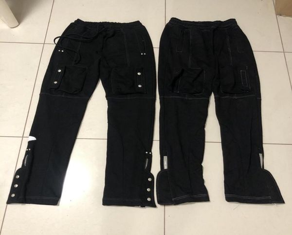 

mens pants fararchive high street multipocket sidebreasted zipper sweatpants trousers casual long pants fashion6801643, Black