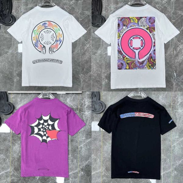 

classics men's luxury t shirt brand ch t-shirts designers men women tees fashion horseshoe sanskrit cross print cotton t-shirt casual, White;black