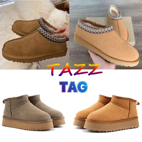 

with box designer women snow boots warm platform australian boot indoor australia tazz slipper house shoe winter lazy fur booties size 35-44, Black