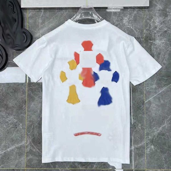 

men's luxury classics t shirts brand ch t-shirts designers men women tees fashion horseshoe sanskrit cross print cotton tshirts casual, White;black