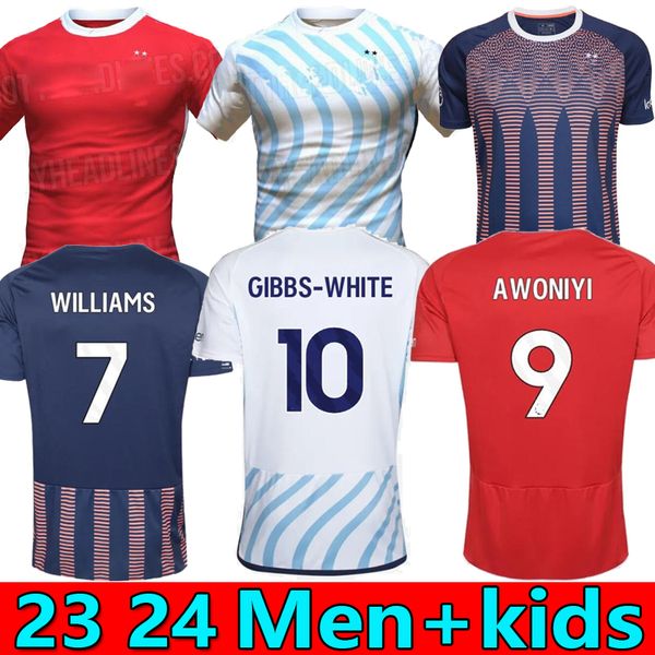 

nottingham 23 24 soccer jersey grabban johnson surridge 2024 men kids forest awoniyi ameobi mighten krovinovic zinckernagel lingard football, White;black