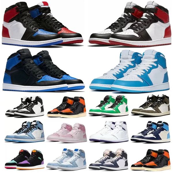 

jumpman 1s mens womens basketball shoes designer jumpman 1 newstalgia patent unc high mocha cactus jack mid dutch green sneakers big size us