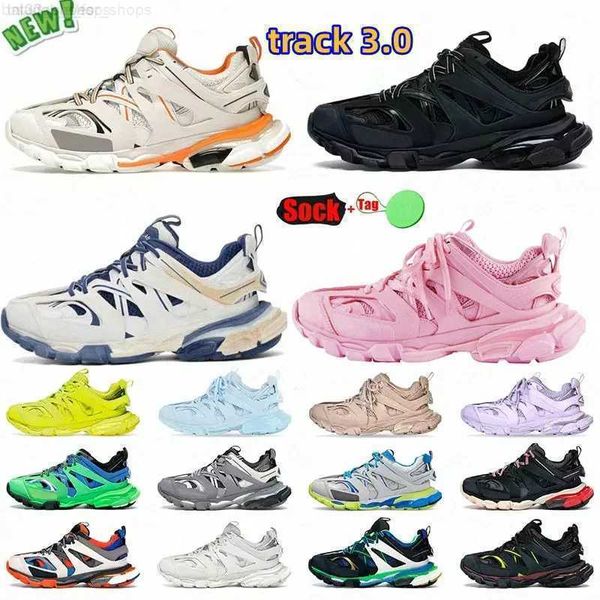 

luxury brand designer men women casual shoes track 3 3.0 triple white black sneakers tess.s. leather trainer nylon printed platform trainers