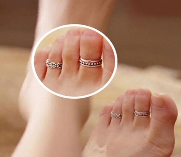 

toe body jewelry jewelryvintage retro antique sier beach punk elephant moon arrow set ethnic carved adjustable open finger foot ri5315697, Silver