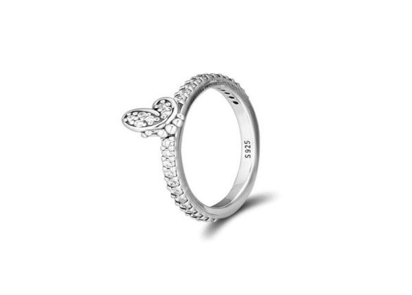 

2019 spring 925 sterling silver dazzling butterflies ring original fashion engagement wedding rings diy charms jewelry for85223473628528, Slivery;golden