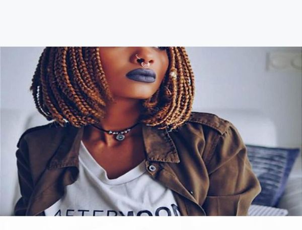 

synthetic hair bobo wig box braids blonde wigs 6inch wigs for black women synthetic lace front wigs short lace front wig bra3303437