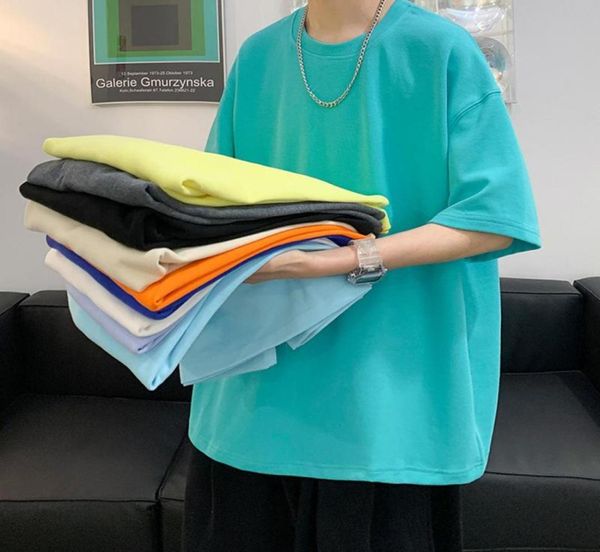 

men039s tshirts summer cotton half sleeve solid oversized tshirt loose oneck couple casual haikyuu shirt hip hop men34626715, White;black