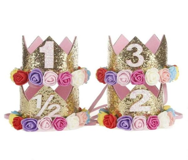 

birthday party baby hats baby bandanas headbands for girls hair accessories crown kids hair accessory gift348q5725341, Slivery;white