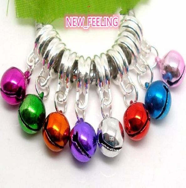 

100pcs mixed colors beautiful metal bell beads charms dangles fit european bracelet necklace diy jewelry making1814899, Black