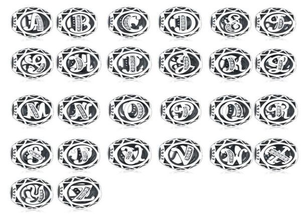 

fit original charm bracelet 100 925 silver initial letter alphabet bead az jewelry making berloque craft christmas krale69514305896808, Black