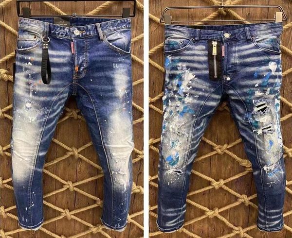 

mens 2020 luxury designer men039s distressed ripped skinny fashion shorts slim motorcycle moto biker causal mens denim pants hi7591678, Blue