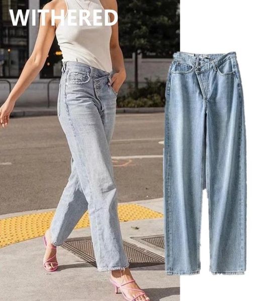 

women039s jeans jennydave vinatge mom woman ins fashion blogger high waist harem irregular loose jean boyfriend for women2550402, Blue