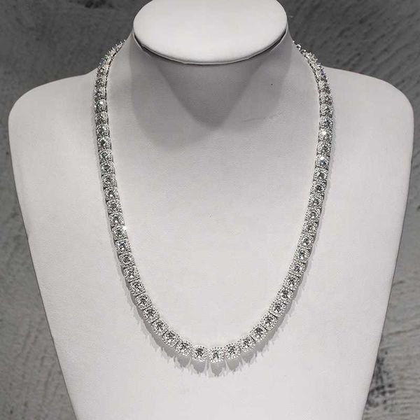 

new design iced out chain 8mm width 925 silver vvs moissanite clustered tennis chain